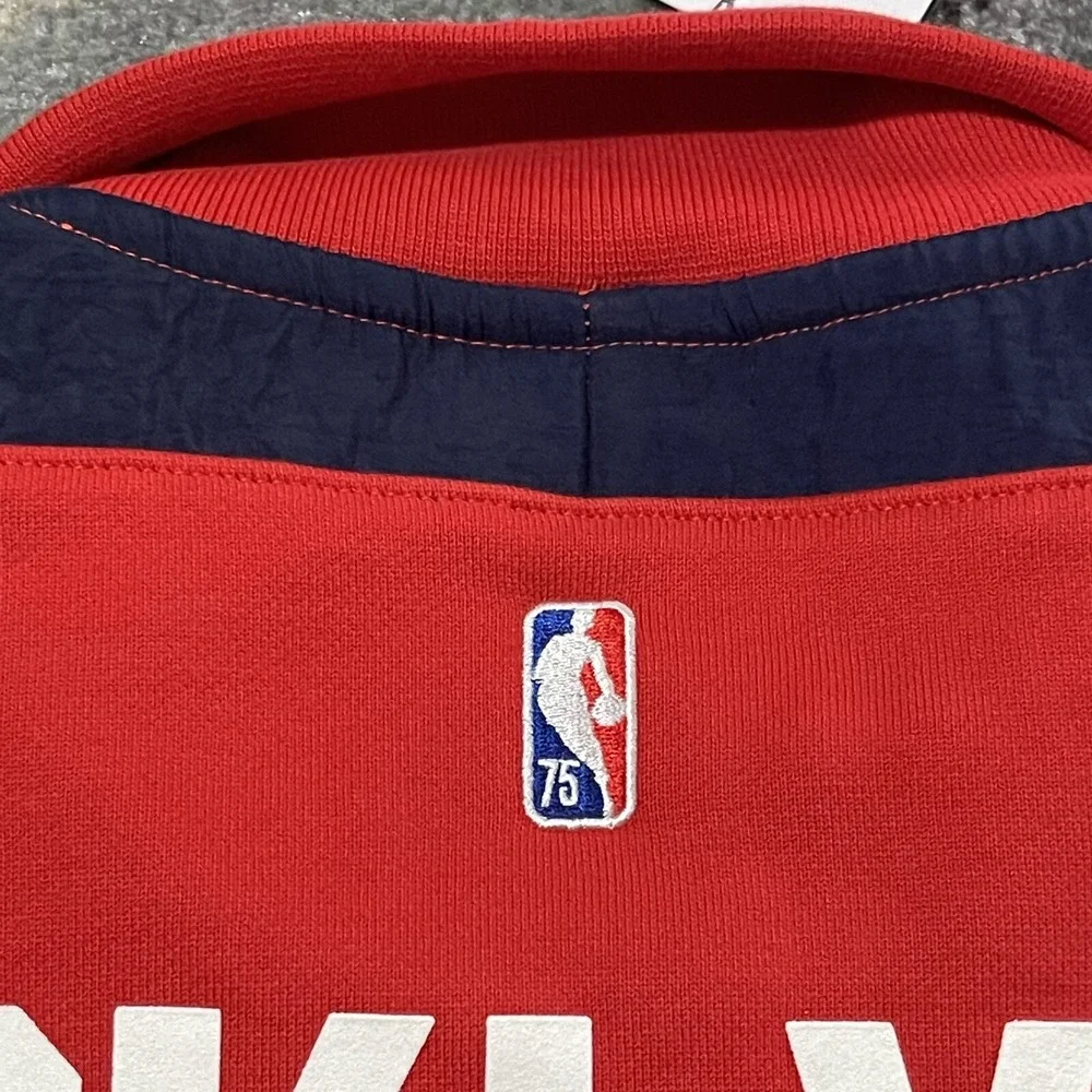 Nike Brooklyn‎ Nets Jacket Men Medium Red NBA Sweatshirt Embroidered 1/4 Zip NEW